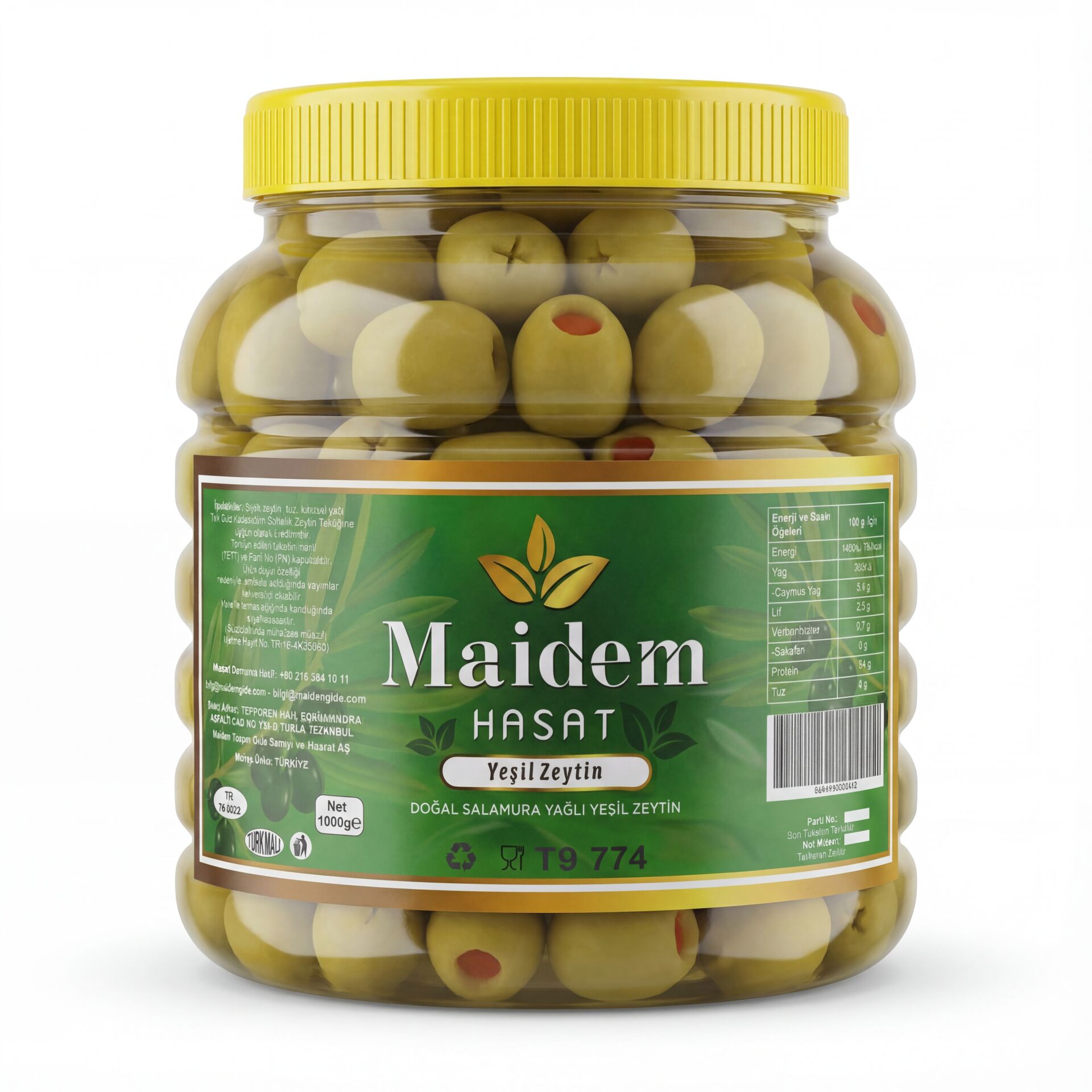 MAİDEM HASAT YEŞİL ZEYTİN RENKLİ 1 KG