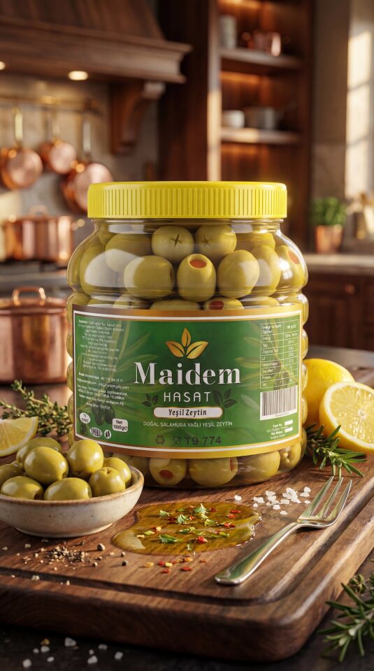 MAİDEM HASAT YEŞİL ZEYTİN RENKLİ 1 KG