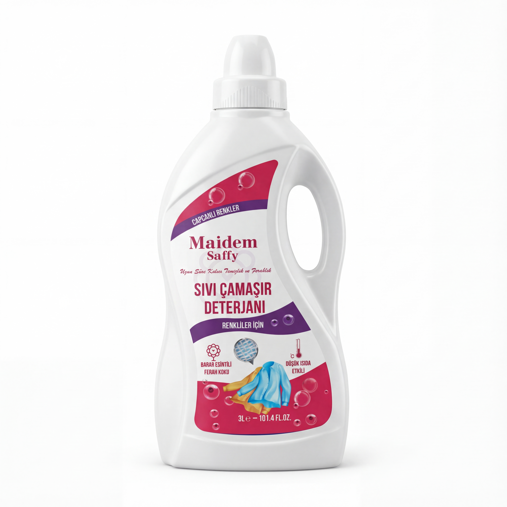Maidem Saffy Sıvı Çamaşır Deterjanı Renkli 3 Litre
