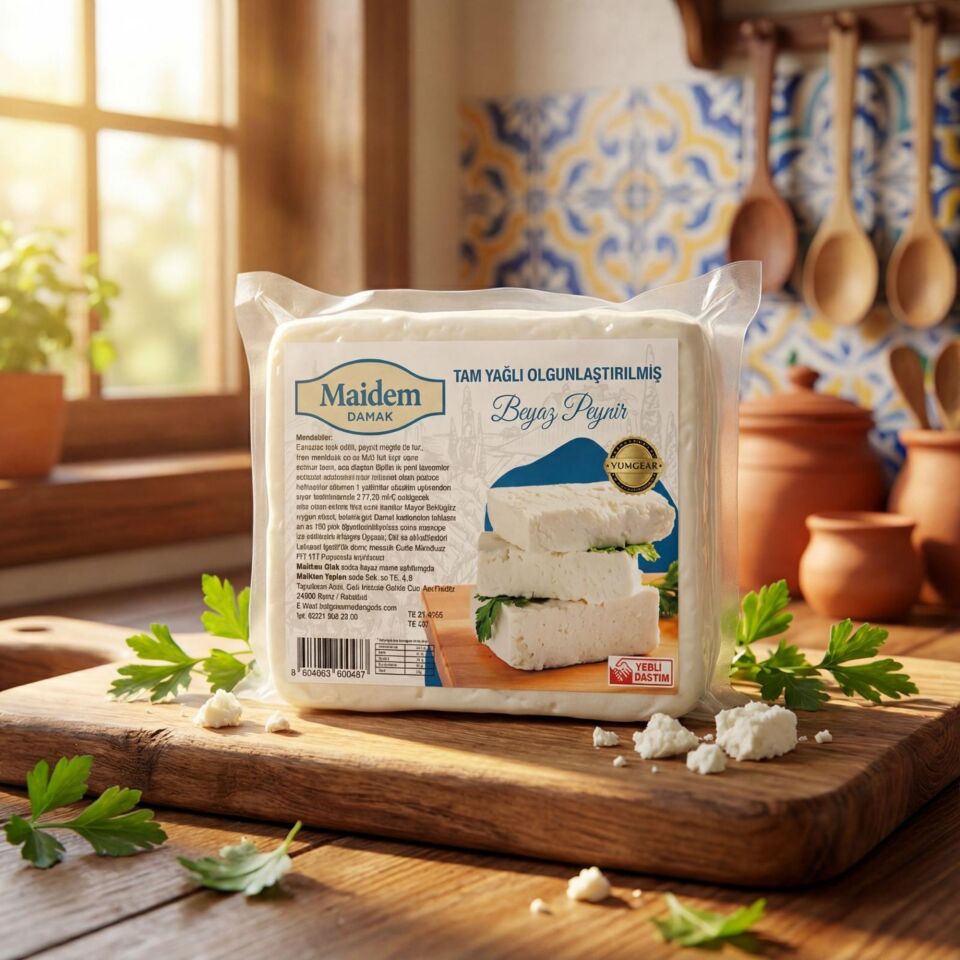 Maidem Damak Tam Yağlı Olgunlaştırılmış Yumuşak Beyaz Peynir 1 Kg